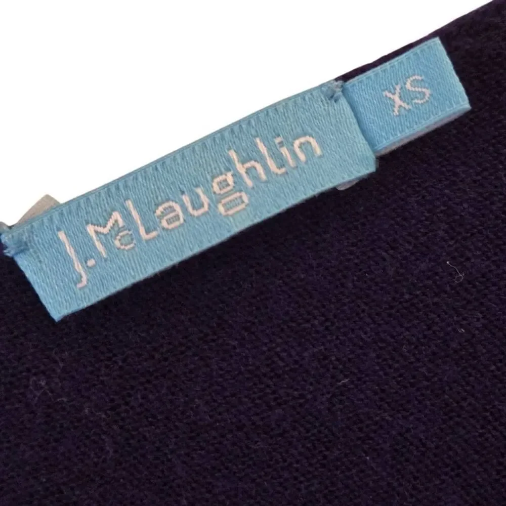 J. McLaughlin Womens Cotton Blend Pullover Sweater Navy Blue Size XS